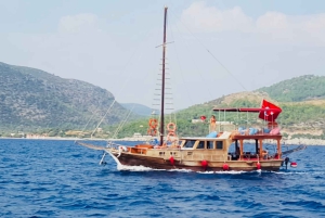 ボドルムから：ディナーと水泳付きのプライベートサンセットボートツアー