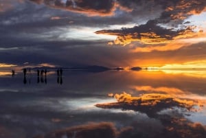 Bolivia: Solnedgång på saltslätten Salar de Uyuni