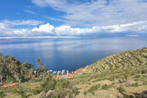 Depuis La Paz : Excursion d'une journée au lac Titicaca et à Copacabana avec déjeuner