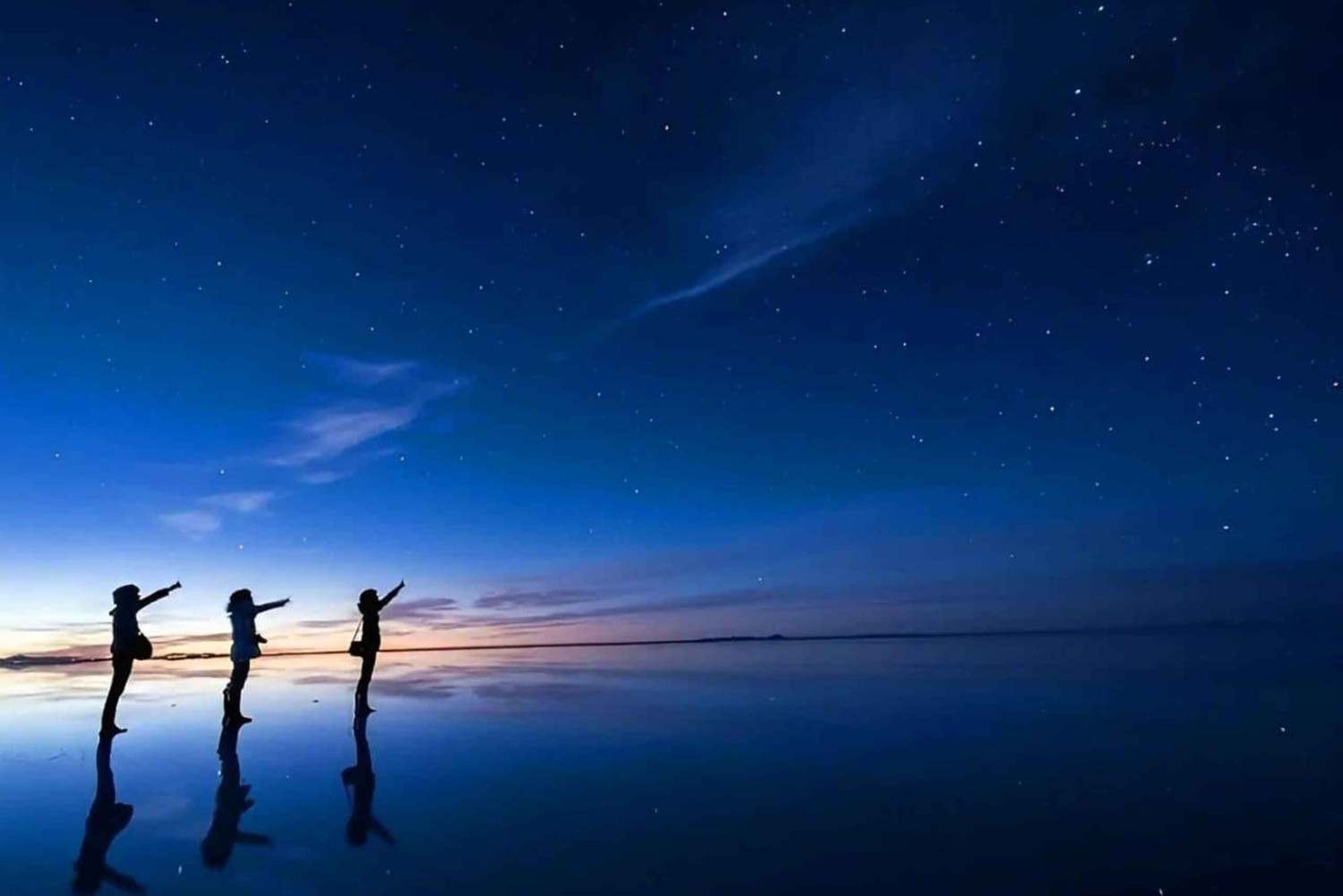 Salar de Uyuni: Puesta de Sol + Estrellas Nocturnas