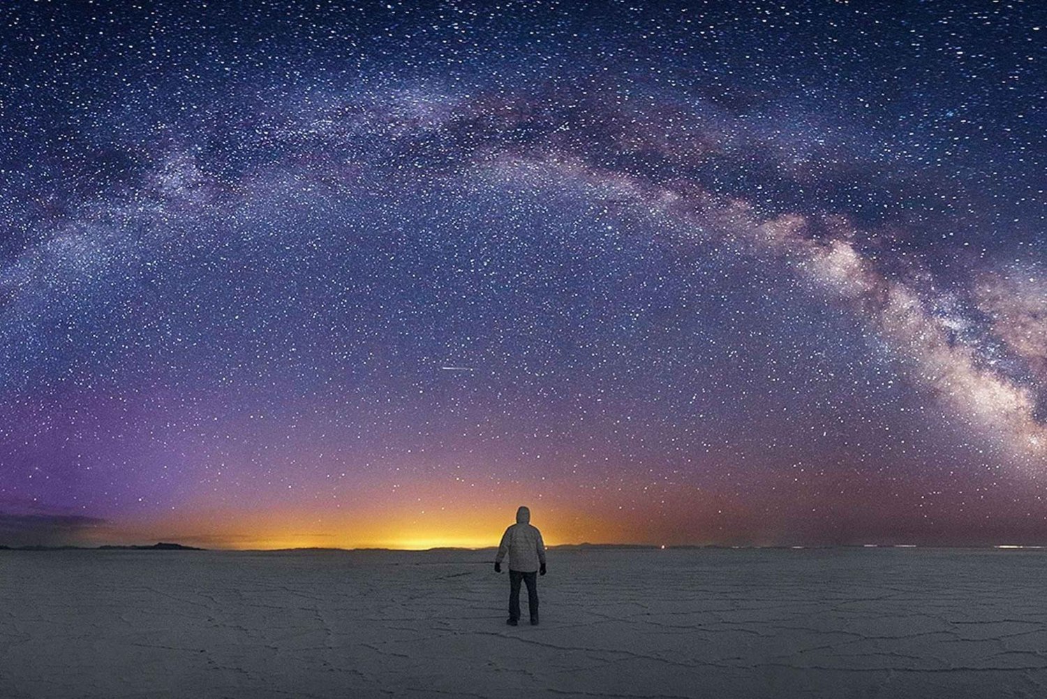 Tramonto e notte di stelle nella Piana di Sale di Uyuni