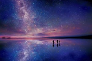 Tramonto e notte di stelle nella Piana di Sale di Uyuni