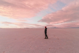 Uyuni: Saltlejligheder og guidet tur ved solnedgang med frokost