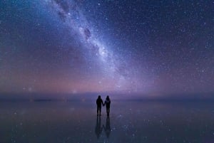 Uyuni: zachód słońca + noc gwiazd na solnisku w Uyuni