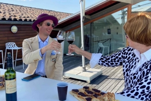 メドック午後のワインツアー、2つのワイナリー、試飲と美味しい料理