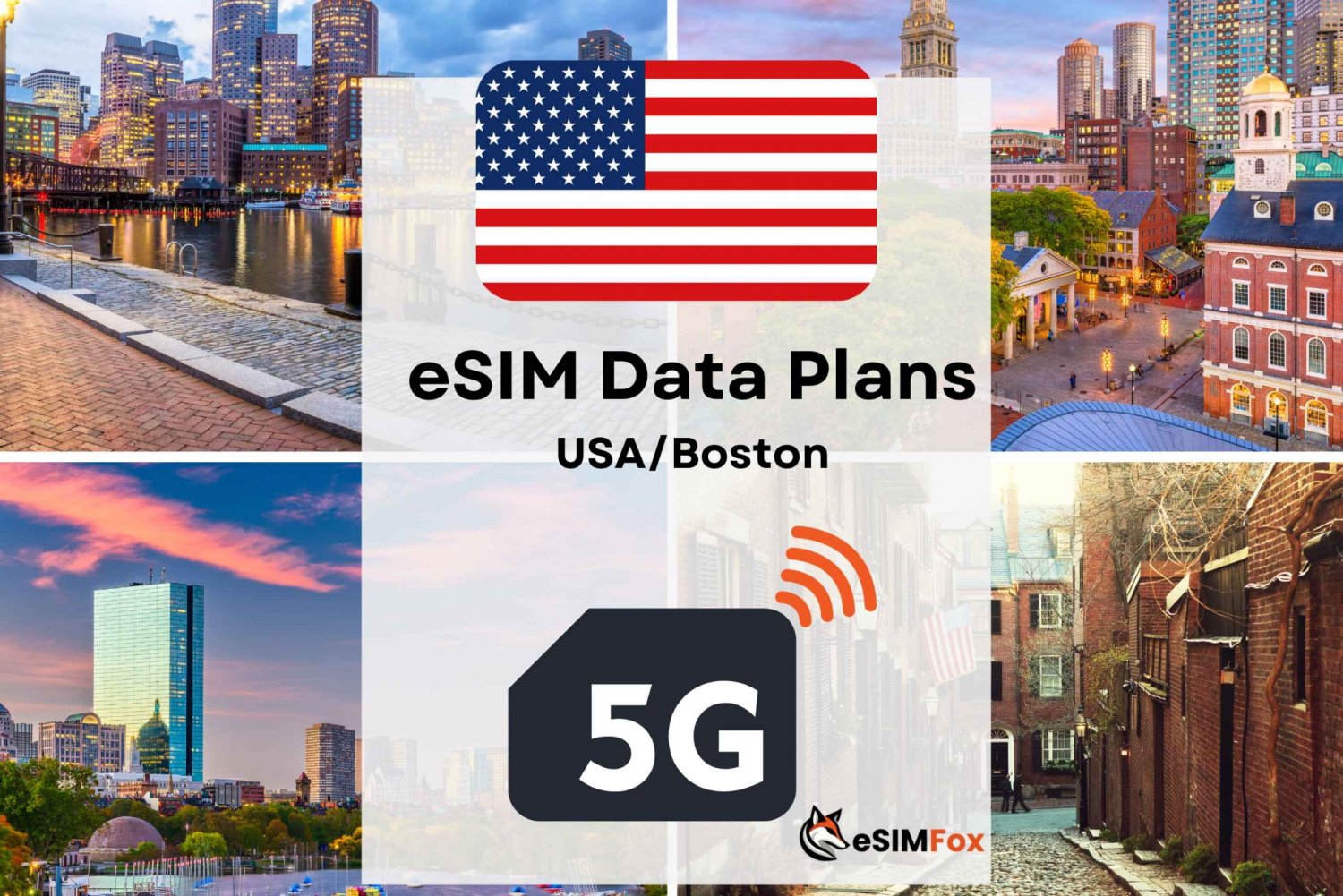 Boston : eSIM Internet Data Plan for USA 4G/5G