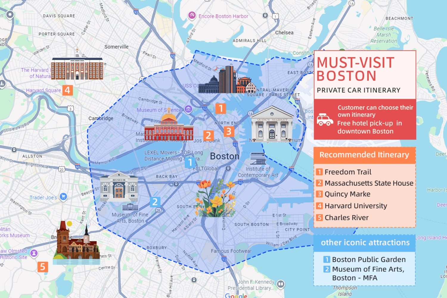 Bostonin yksityinen kiertoajelu päivittäisellä autonkuljettajalla