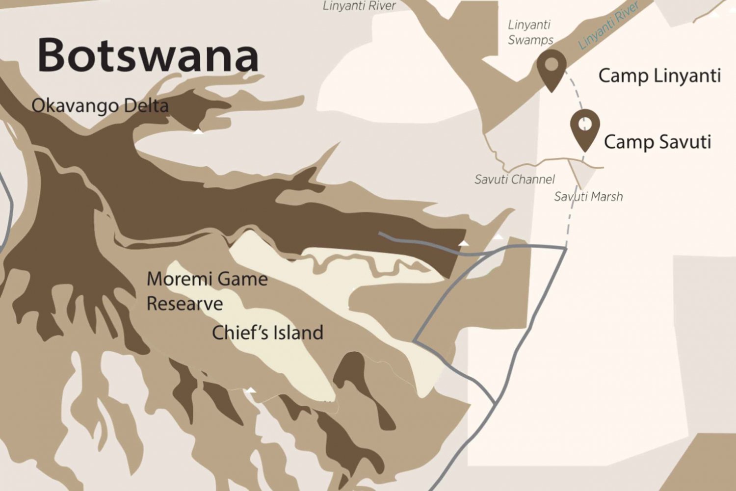 Maun : vol panoramique dans le delta de l'Okavango avec prise en charge à l'hôtel