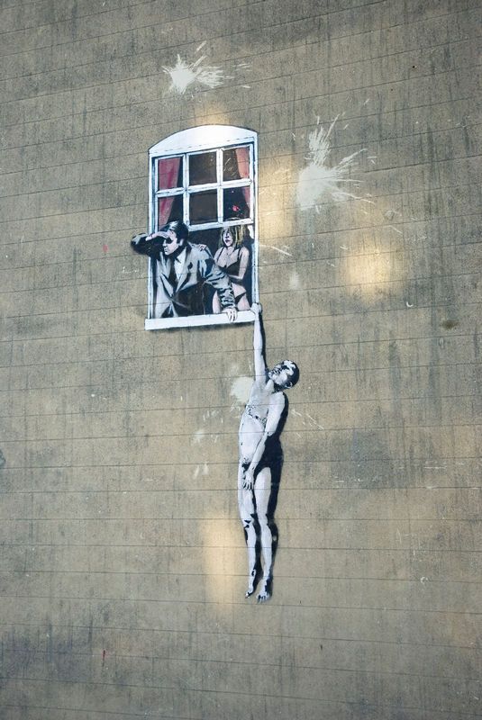 The Hanging Man by Banksy on Frogmore Street. Credit: N Hindmarch
