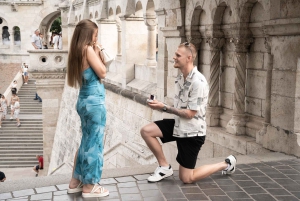 Budapest: Proposal Photos at enchanting Fisherman's Bastion