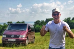 Vanuit Veszprém: Balaton halve cirkel tour met boottocht