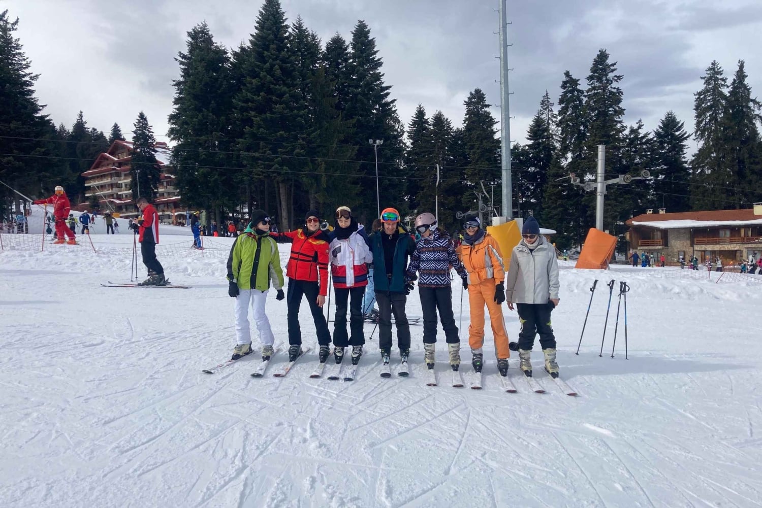 Skilessen voor beginners in het skigebied van Borovets