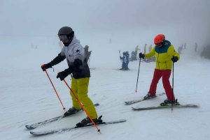 Skilessen voor beginners in het skigebied van Borovets