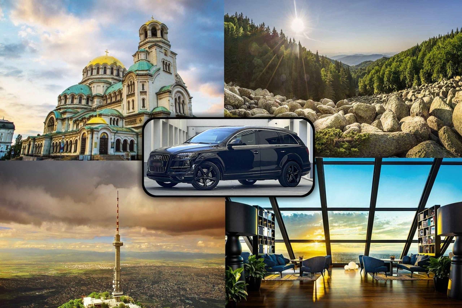 Sofia dall'alto e la Cattedrale Alexander Nevski