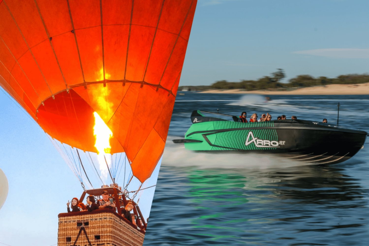 Gold Coast: Hot Air Balloon, Breakfast & FREE Arrojetboating