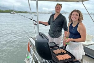 Cairns: Pontoon Boat Hire with Optional BBQ and Fishing Hire