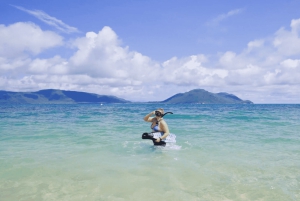 Fra Cairns: Moore Reef, Fitzroy Island Tour med helikopter