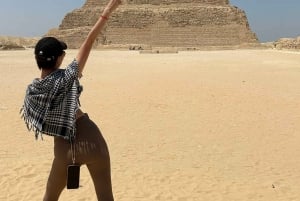 Cairo: Tour de um dia Visite Pirâmides, Esfinge, Saqqara e Memphis.
