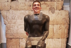 Caïro: Kamelenrit op de piramides van Gizeh en rondleiding door het Egyptisch Museum