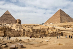 Kair: Wielkie Piramidy w Gizie z portu w Aleksandrii