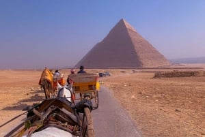 Kairo: Halvdagstur till pyramiderna med kamel eller hästvagn
