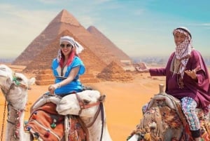 Il Cairo: Giro in cammello delle piramidi, cena e spettacolo di luci e suoni