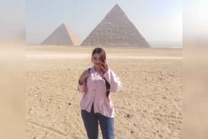 Female guide in pyramids tell you the real story