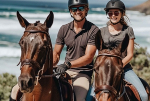 Kapkaupunki: Yksityinen ratsastusretki rannalla, viiniretki ja lounas