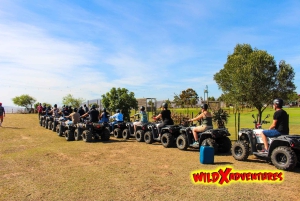 ケープタウン：ダーバンビルのダチョウ牧場でクアッドバイクの楽しいライド