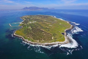 Table Mountain og Robben Island.