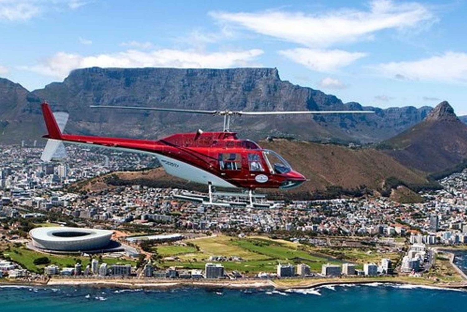 Passeios de um dia para o voo panorâmico de helicóptero na Cidade do Cabo Two Oceans