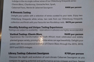 TOUR ENOLOGICO PRIVATO PERSONALIZZATO CON PRANZO - CITTÀ DEL CAPO