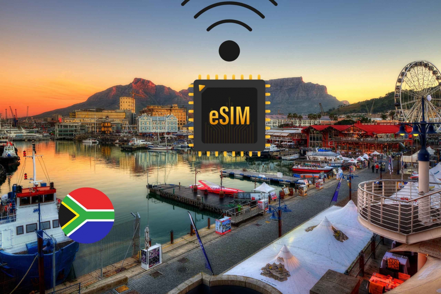 Cape Town: eSIM Internett-dataplan Sør-Afrika 4G/5G