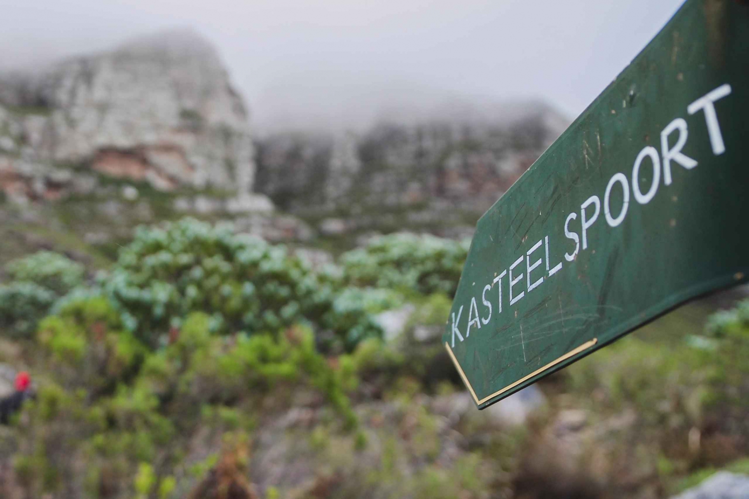 Tafelberg: Kasteelspoort naar het bovenste kabelstation.