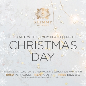 Celebrate with  Shimmy Beach Club this Christmas day