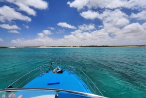 Boa Vista: Passeio de barco a motor com pesca, mergulho com snorkel e churrasco na praia