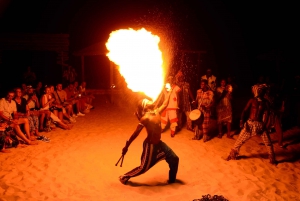 Boa Vista: diner bij zonsondergang met Afrikaanse drums en vuur