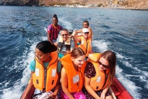 From Praia: Boat Trip, Snorkeling, Cave & BBQ on the Beach