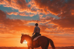 Al Wathba: Passeio a Cavalo Particular ao Pôr do Sol com Jantar no Deserto