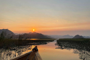 Romantisk solnedgangstur på Skadar-sjøen med drikke og snacks