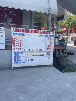 Gjirokastër bus stop from Saranda