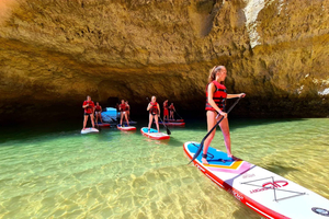 Albufeira: Stand Up Paddle Lesson and Coastal Tour