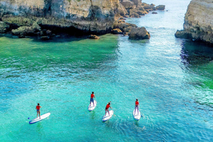 Albufeira: Sunset SUP Caves Tour w/Free Professional Photos