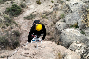 Via ferrata with a 130-meter zip line in Elda