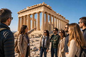 Akropolis en Parthenon: Russische gids en ticket met voorrangstoegang
