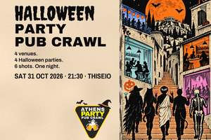 Atene: pub crawl di Halloween, 6 shot, 4 feste e rooftop