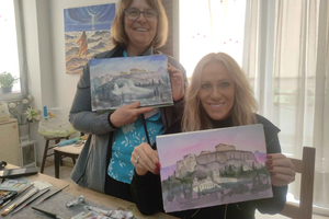 laboratorio di pittura dell'acropoli/paesaggio con artista locale