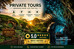 Privat tur till Hobbiton och Waitomo med upphämtning på hotell