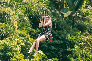Tirolina de 500 m en Ubud y Taman Dedari con almuerzo y traslado