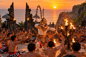 entrada para la danza Kechak en la playa Melasti